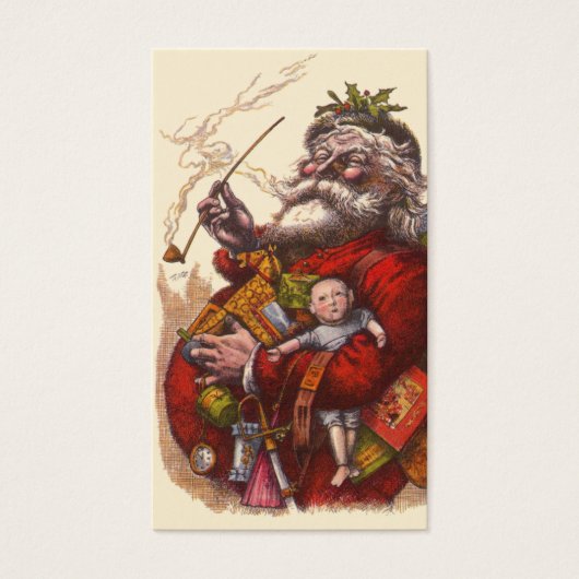 ビンテージクリスマス、ビクトリアンサンタクロースのパイプおもちゃ (正面)