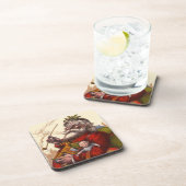 ビンテージクリスマス、ビクトリアンサンタクロースのパイプおもちゃ コースター (右側)