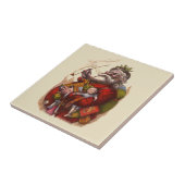 ビンテージクリスマス、ビクトリアンサンタクロースのパイプおもちゃ タイル (側面)