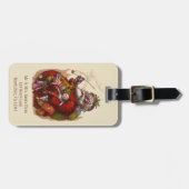 ビンテージクリスマス、ビクトリアンサンタクロースのパイプおもちゃ ラゲッジタグ (正面横)