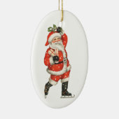 ビンテージクリスマス ビクトリアンサンタクロース アイススケーター セラミックオーナメント (右)