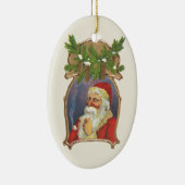 ビンテージクリスマス、ビクトリアンパイプ付きサンタクロース セラミックオーナメント (右)