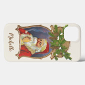 ビンテージクリスマス、ビクトリアンパイプ付きサンタクロース Case-Mate iPhoneケース (裏面 (横))