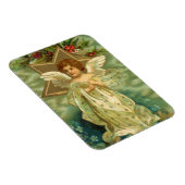 ビンテージクリスマス、ビクトリアン天使とゴールドの星 マグネット (右側)