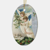 ビンテージクリスマス、ビクトリアン天使の帆船 セラミックオーナメント (左)