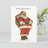 ビンテージクリスマス、ビクトリア時代のサンタクロースとおもちゃ 招待状 (スタンド正面)