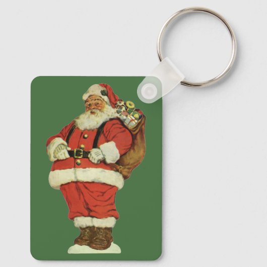 ビンテージクリスマス、ビクトリア時代のサンタクロースのおもちゃ キーホルダー (裏面)