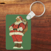 ビンテージクリスマス、ビクトリア時代のサンタクロースのおもちゃ キーホルダー (裏面)