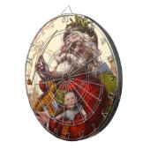 ビンテージクリスマス、ビクトリア時代のサンタクロースのおもちゃ ダーツボード (正面右)