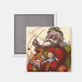 ビンテージクリスマス、ビクトリア時代のサンタクロースのおもちゃ マグネット (正面/裏面)