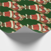 ビンテージクリスマス、ビクトリア時代のサンタクロースのおもちゃ ラッピングペーパー (角)