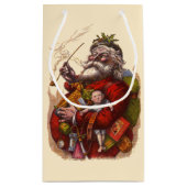 ビンテージクリスマス、ビクトリア時代のサンタクロースのパイプおもちゃ スモールペーパーバッグ (裏面)