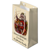 ビンテージクリスマス、ビクトリア時代のサンタクロースのパイプおもちゃ スモールペーパーバッグ (正面アングル)