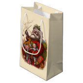 ビンテージクリスマス、ビクトリア時代のサンタクロースのパイプおもちゃ スモールペーパーバッグ (裏面アングル)