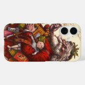 ビンテージクリスマス、ビクトリア時代のサンタクロースのパイプおもちゃ Case-Mate iPhoneケース (裏面 (横))