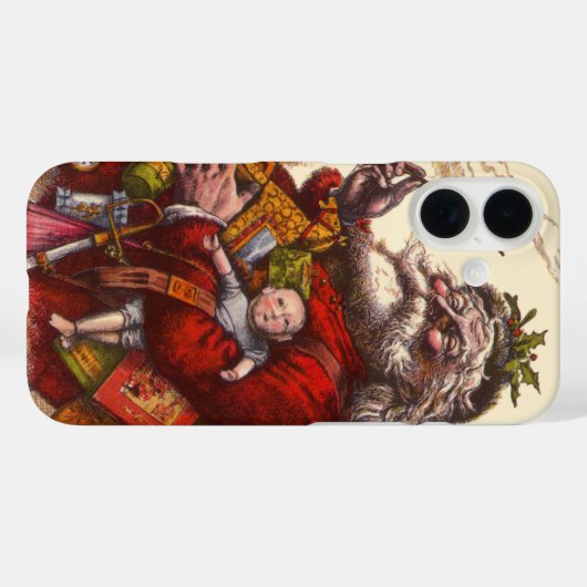 ビンテージクリスマス、ビクトリア時代のサンタクロースのパイプおもちゃ Case-Mate iPhoneケース (裏面 (横))