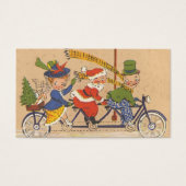 ビンテージクリスマス、ビクトリア時代の自転車に乗るサンタクロース (正面)