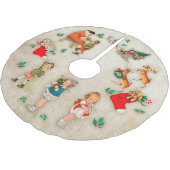 ビンテージクリスマス ブラッシュドポリエステルツリースカート (アングル)