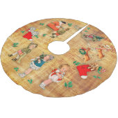 ビンテージクリスマス ブラッシュドポリエステルツリースカート (アングル)