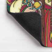 ビンテージクリスマス、ホリーリーフのサンタクロース マウスパッド (コーナー)