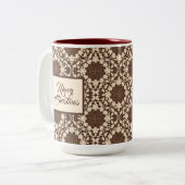 ビンテージクリスマス、ホリー離れズ&ベリー ツートーンマグカップ (正面左)