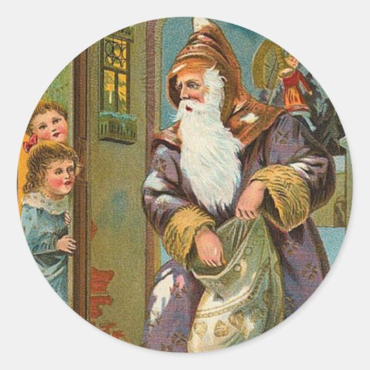 ビンテージクリスマス ラウンドシール (正面)