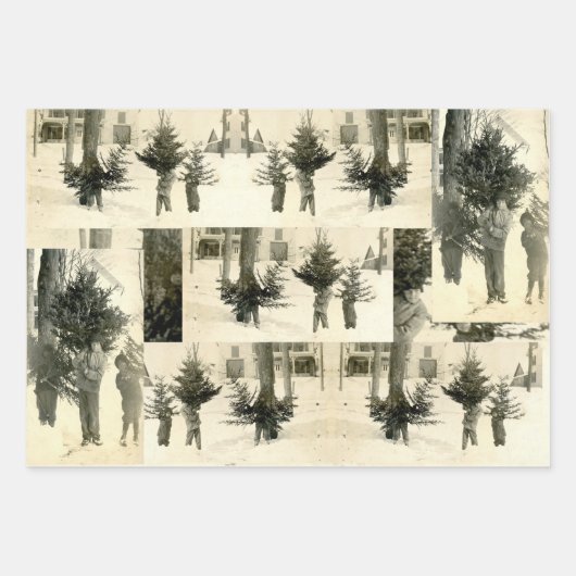 ビンテージクリスマス ラッピングペーパーシート (正面)