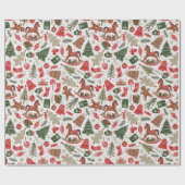 ビンテージクリスマス ラッピングペーパー (フラット)