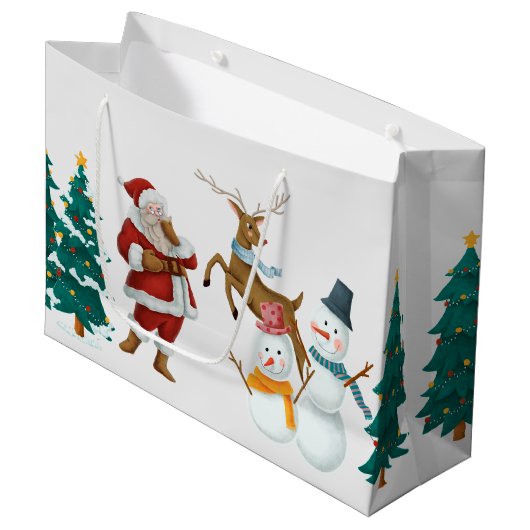 ビンテージクリスマス ラージペーパーバッグ (正面アングル)
