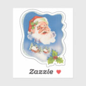 ビンテージクリスマス、レトロなジョリーサンタクロース シール (シート)