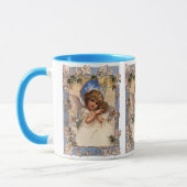 ビンテージクリスマス、ヴィクトリアンエンジェル ゴールドベル付き マグカップ (左)