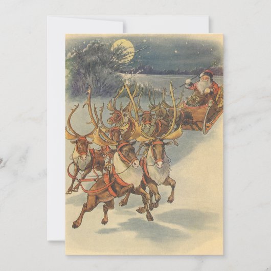 ビンテージクリスマス ヴィクトリアンサンタクロースの招待状 招待状 (正面)