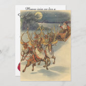 ビンテージクリスマス ヴィクトリアンサンタクロースの招待状 招待状 (正面/裏面)