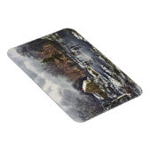 ビンテージクリスマス、冬の初めの氷上のスケーターズ マグネット (右側)