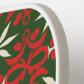 ビンテージクリスマス/冬パターン（の模様が）ある ピックルボールラケット (左詳細)