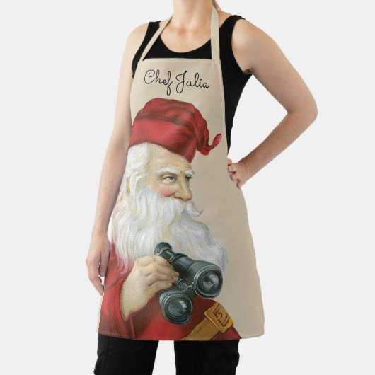 ビンテージクリスマス、双眼鏡とサンタクロース エプロン (インサイチュ)