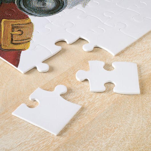 ビンテージクリスマス、双眼鏡とサンタクロース ジグソーパズル (側面)