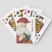 ビンテージクリスマス、双眼鏡とサンタクロース トランプ (裏面)