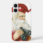 ビンテージクリスマス、双眼鏡とサンタクロース Case-Mate iPhoneケース (裏面)