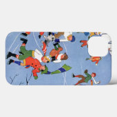 ビンテージクリスマス、子供たちが湖でアイススケート Case-Mate iPhoneケース (裏面 (横))