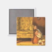 ビンテージクリスマス 子供たち サンタクロースを待つ マグネット (正面/裏面)