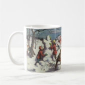 ビンテージクリスマス 子供の雪玉遊び コーヒーマグカップ (左)