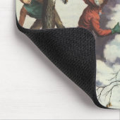 ビンテージクリスマス 子供の雪玉遊び マウスパッド (コーナー)