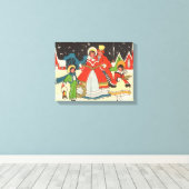 ビンテージクリスマス 家族で歌うクリスマスソング キャンバスプリント (インサイチュ (ウッドフロア))