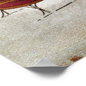 ビンテージクリスマス、屋根上の聖ニコラス ポスター (角)