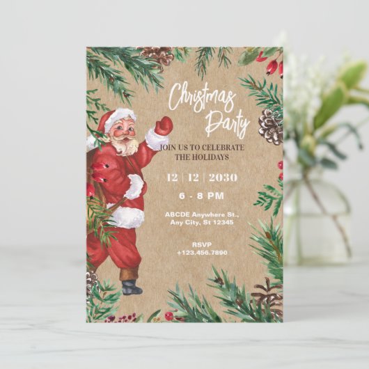 ビンテージクリスマス 招待状 (スタンド正面)