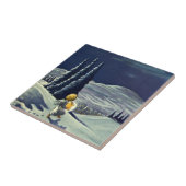 ビンテージクリスマス、星を持つスノーエンジェル タイル (側面)