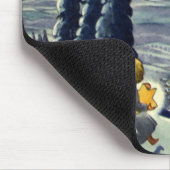 ビンテージクリスマス、星を持つスノーエンジェル マウスパッド (コーナー)