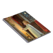 ビンテージクリスマス、暖炉で体を温める子供 ノートブック (右側)