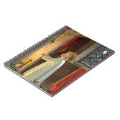 ビンテージクリスマス、暖炉で体を温める子供 ノートブック (左側)